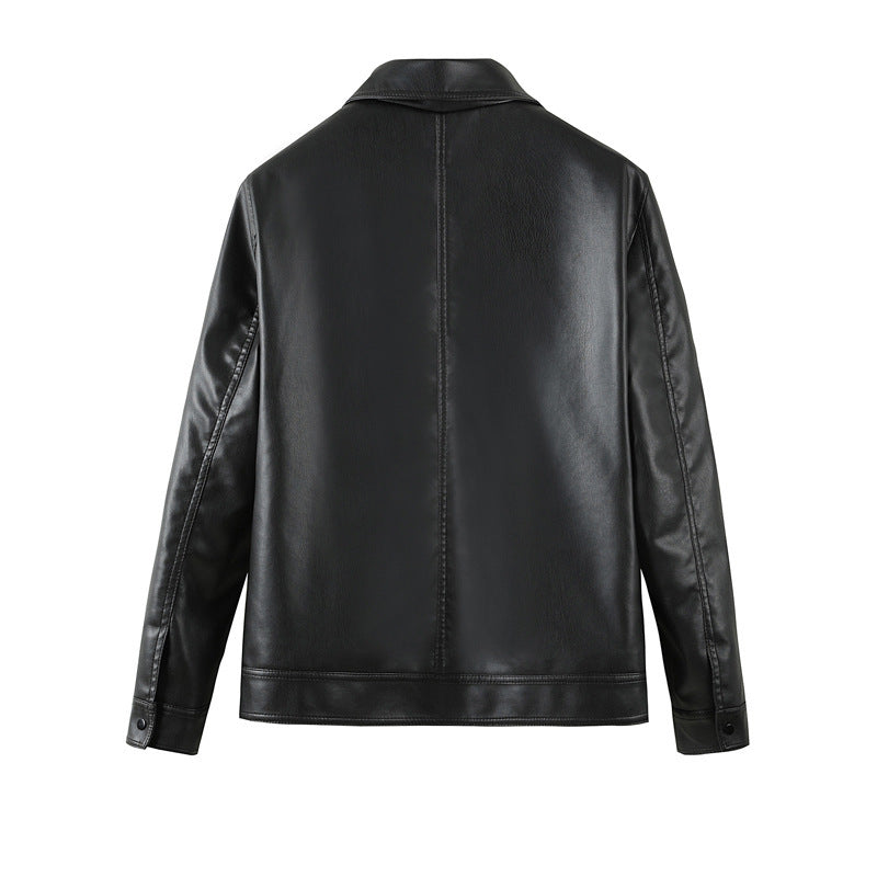 MEN'S LEATHER WINDPROOF JACKET