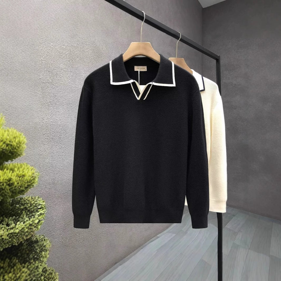 Polo Collar Sweater Men