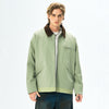 Contrast Color Washed Polo Collar Jacket Men