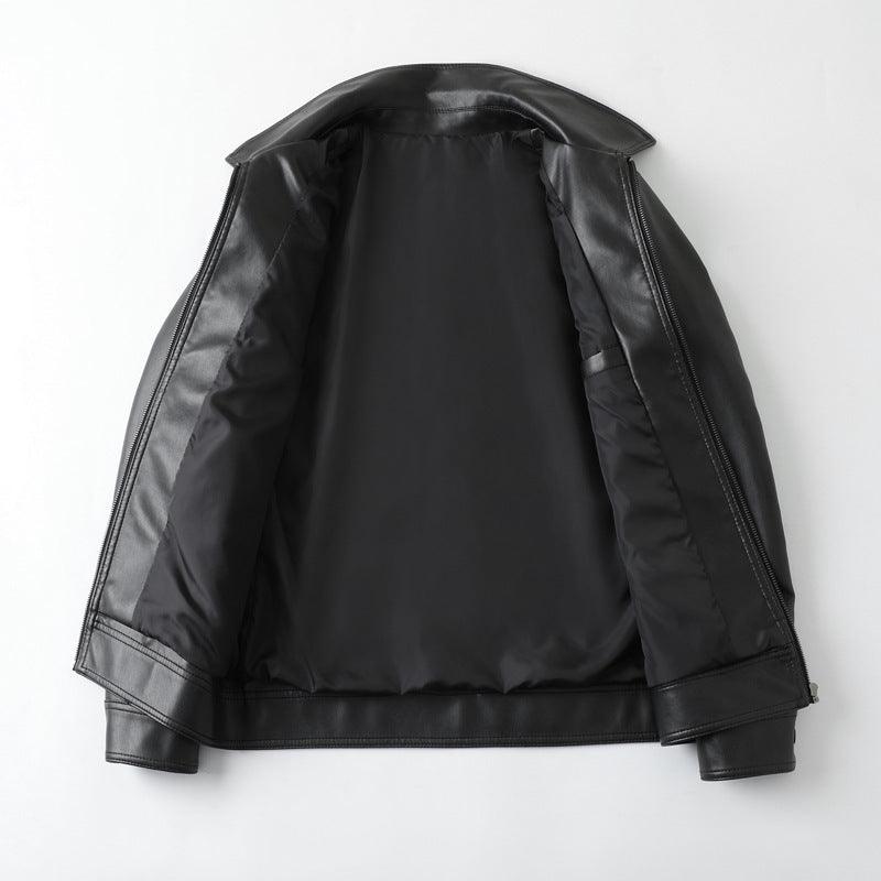 MEN'S LEATHER WINDPROOF JACKET