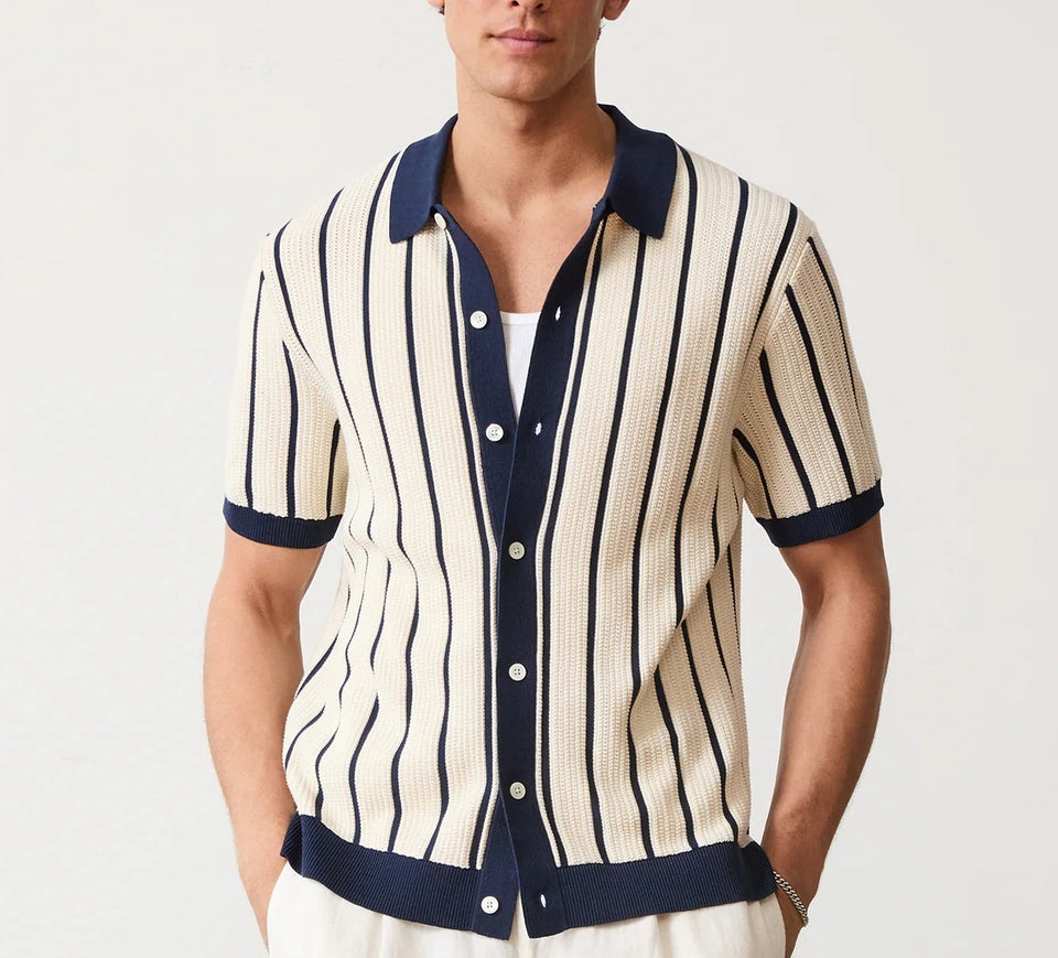 Short Sleeve Lapel Knitted