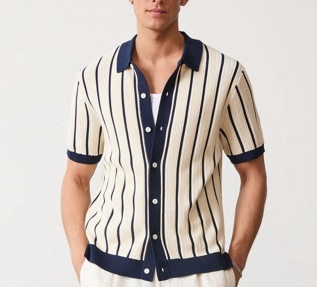Short Sleeve Lapel Knitted