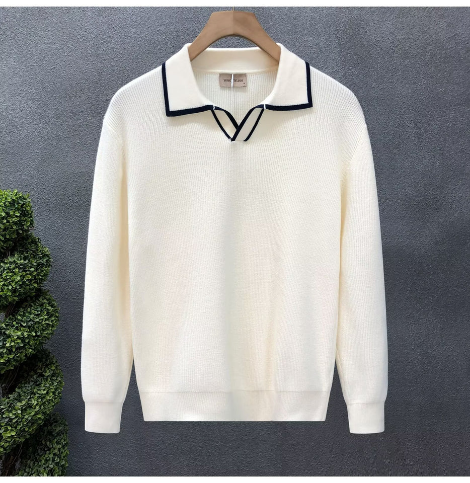 Polo Collar Sweater Men