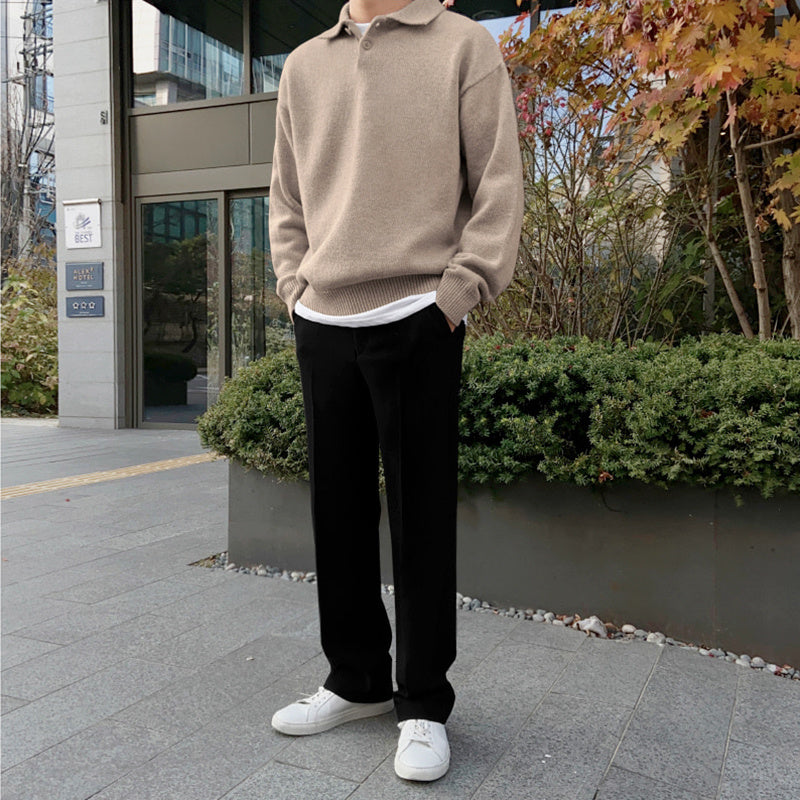 WOOLEN BUUTTON HALF ZIP