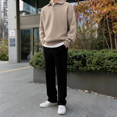 WOOLEN BUUTTON HALF ZIP