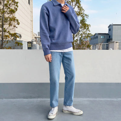 WOOLEN BUUTTON HALF ZIP