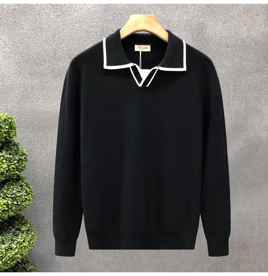 Polo Collar Sweater Men