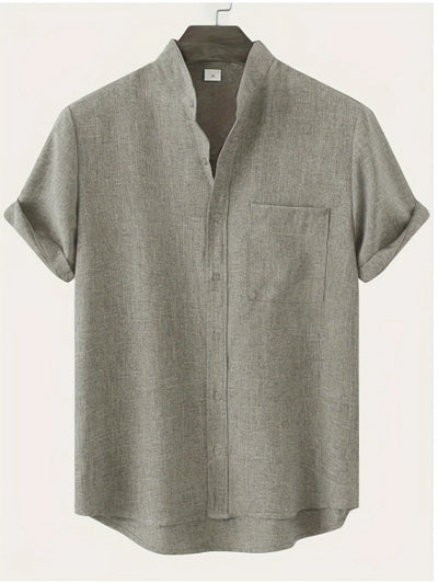 MANDARIAN MARK LINEN SHIRT