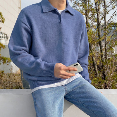 WOOLEN BUUTTON HALF ZIP